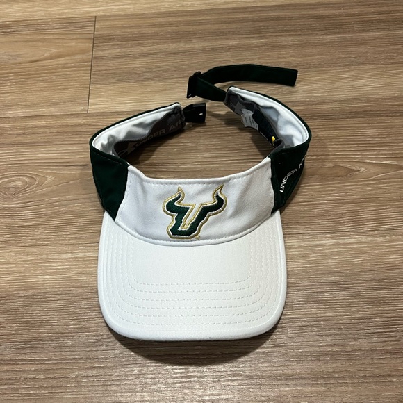 USF Under Armour Adjustable Visor White and Green University of South Florida - Picture 6 of 10